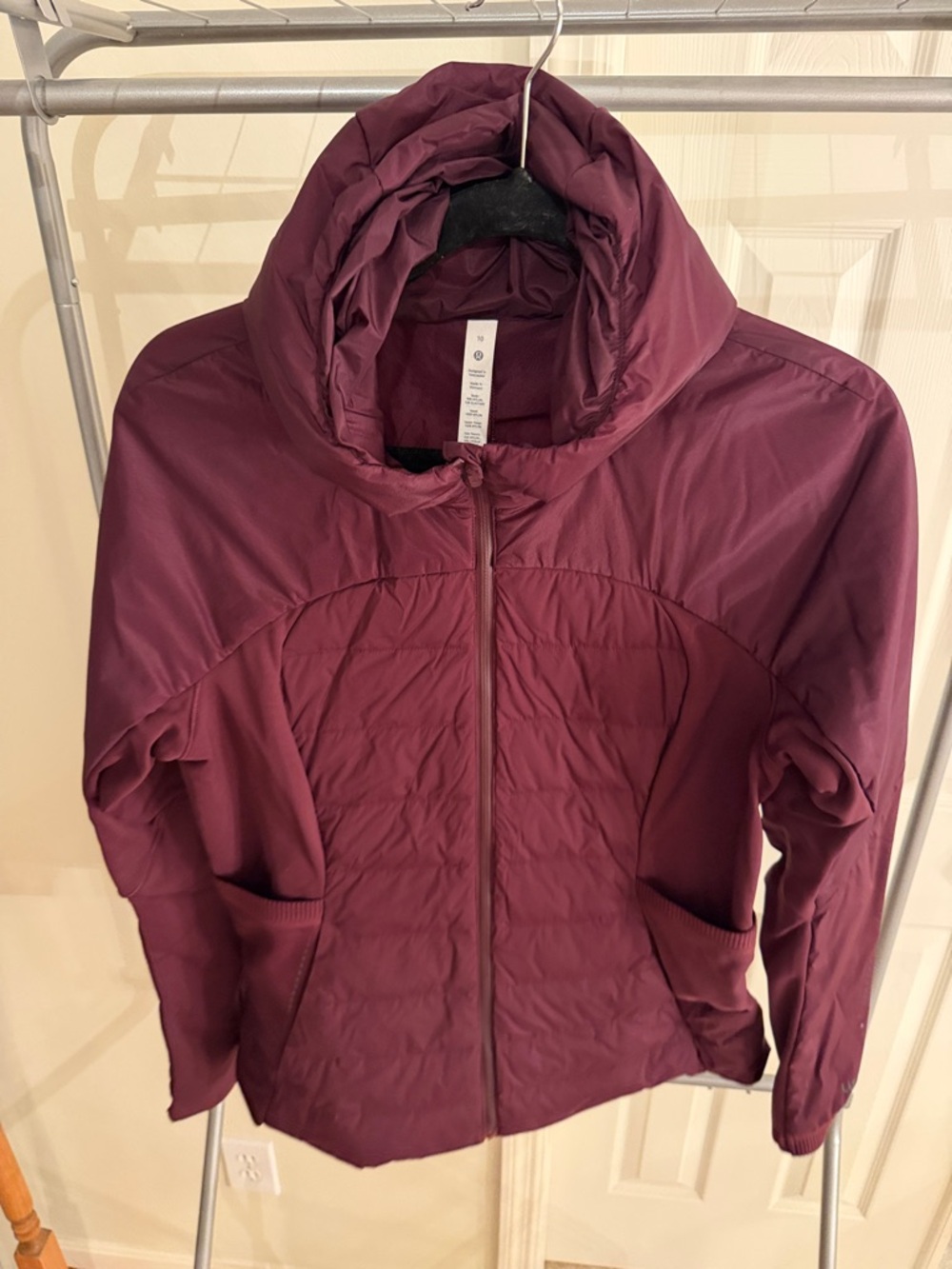 lululemon athletica Quilted Hooded Jacket in Plum Wine